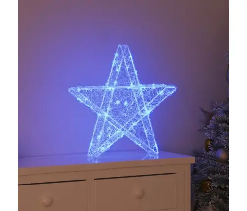 3D Zvaigzne Su 50 Led Zila 55 X 53.5 X 10 Cm Akrils Vidaxl
