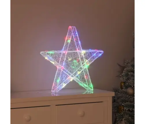 3D Täht Koos 50 Led-Iga Mitmevärviline 55 X 53.5 X 10 Cm Akrüül