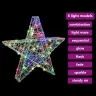 3D Täht Koos 50 Led-Iga Mitmevärviline 55 X 53.5 X 10 Cm Akrüül