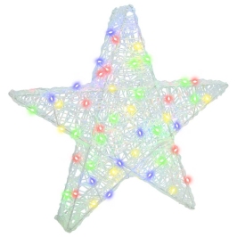 3D Täht Koos 50 Led-Iga Mitmevärviline 55 X 53.5 X 10 Cm Akrüül