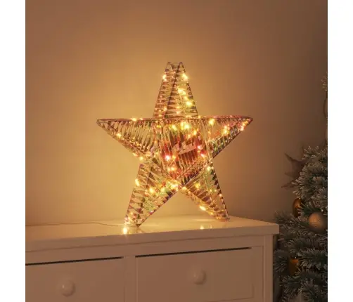 3D Zvaigzne Su 50 Led Silti Balta 55 X 52.5 X 9 Cm Pet Vidaxl