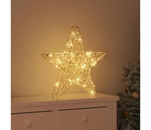 3D Zvaigzne Su 50 Led Silti Balta 55 X 52.5 X 9 Cm Pet Vidaxl