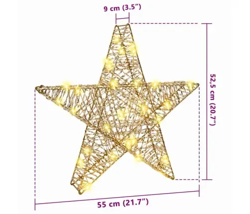 3D Zvaigzne Su 50 Led Silti Balta 55 X 52.5 X 9 Cm Pet Vidaxl