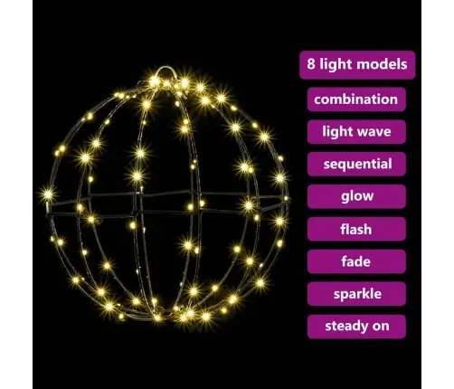Bumba Su 96 Led Silti Balta 30 Cm Metāla Vidaxl Bumba Su 96 Led Silti Balta 30 Cm Metāla Vidaxl