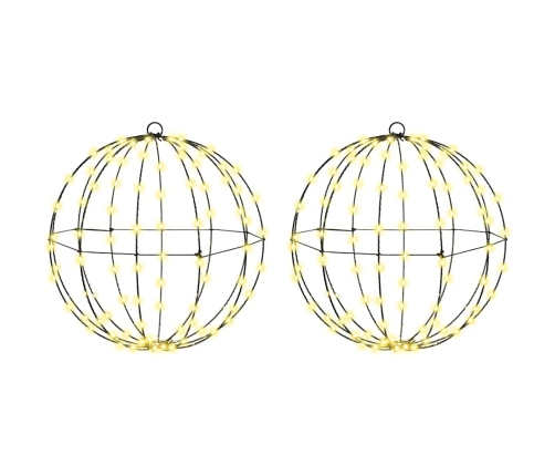 Bumba Su 192 Led 2 Pcs Silti Balta 40 Cm Metāla Vidaxl