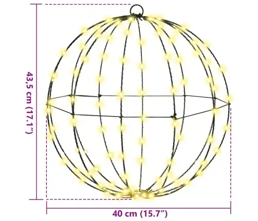 Dovana Su 192 Led 2 Pcs Šilta Balta 43.5 Cm Metalas