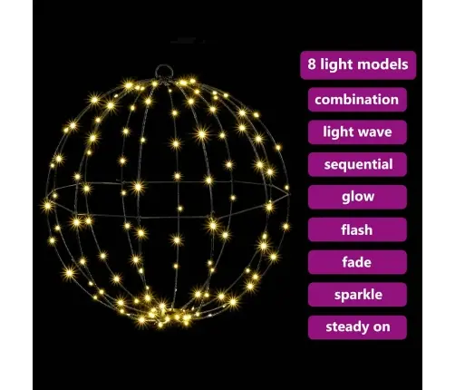 Bumba Su 320 Led 2 Pcs Silti Balta 50 Cm Metāla Vidaxl