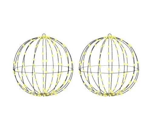 Bumba Su 320 Led 2 Pcs Silti Balta 50 Cm Metāla Vidaxl