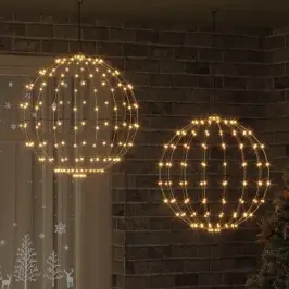 Bumba Su 384 Led 2 Pcs Silti Balta 59,5 X 59,5 X 63 Cm Metāla Vidaxl