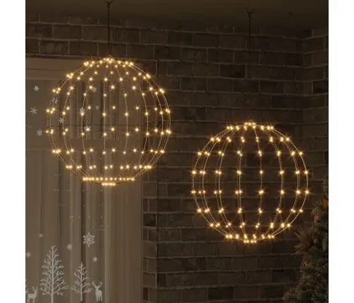 Bumba Su 384 Led 2 Pcs Silti Balta 60 Cm Metāla Vidaxl