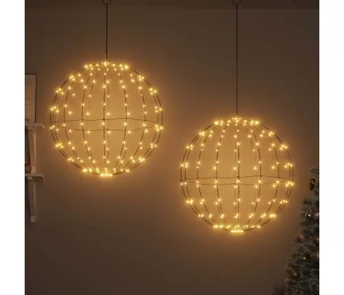 Bumba Su 384 Led 2 Pcs Silti Balta 60 Cm Metāla Vidaxl