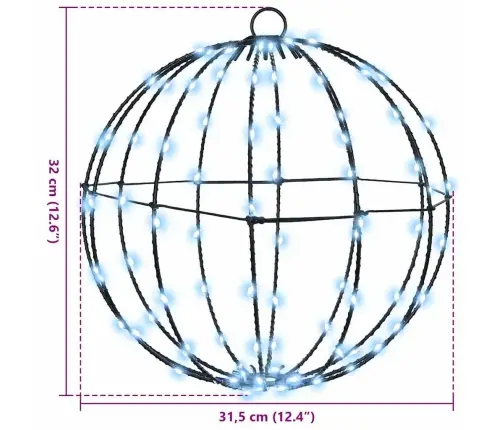 Pall Koos 192 Led-Iga 2 Pcs Külm Valge 30 Cm Metall