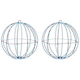 Bumba Su 192 Led 2 Pcs Vēsi Balta 40 Cm Metāla Vidaxl