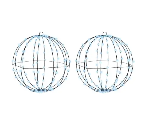 Bumba Su 320 Led 2 Pcs Vēsi Balta 50 Cm Metāla Vidaxl