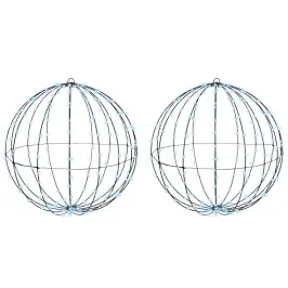 Bumba Su 384 Led 2 Pcs Vēsi Balta 60 Cm Metāla Vidaxl