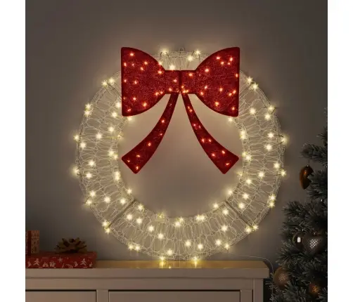 Vainags Ar Led Sloksnes Lukturiem Silti Balta 75 Cm Akrils Vidaxl