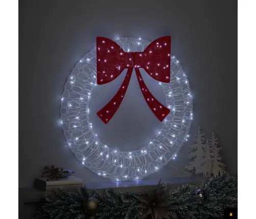 Vainags Ar Led Sloksnes Lukturiem Vēsi Balta 75 Cm Akrils Vidaxl