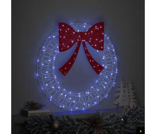 Vainags Ar Led Sloksnes Lukturiem Zila 75 Cm Akrils Vidaxl