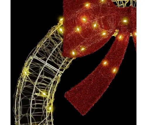 Vainags Ar Led Sloksnes Lukturiem Silti Balta 90 Cm Akrils Vidaxl