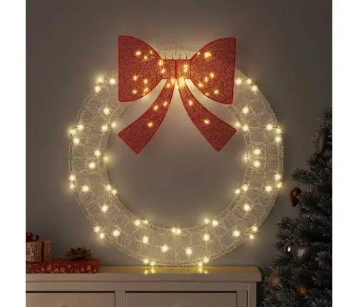 Vainikas Su 80 Led Šilta Balta 92 X 92 X 9,5 Cm Akrilas