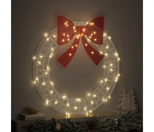 Vainikas Su 80 Led Šilta Balta 92 X 92 X 9,5 Cm Akrilas