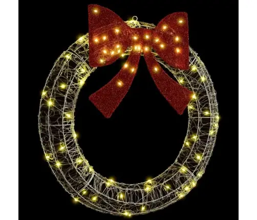 Vainags Ar Led Sloksnes Lukturiem Silti Balta 90 Cm Akrils Vidaxl