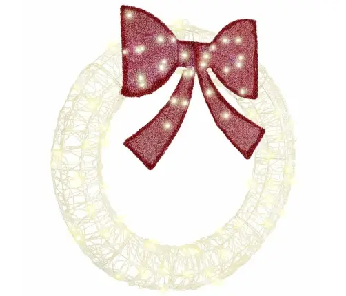 Vainags Ar Led Sloksnes Lukturiem Silti Balta 90 Cm Akrils Vidaxl