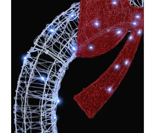 Vainikas Su 80 Led Šalta Balta 90 Cm Akrilas Vainikas Su 80 Led Šalta Balta 90 Cm Akrilas