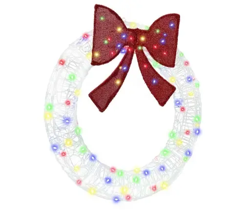 Vainikas Su 80 Led Įvairiaspalvis 92 X 9.5 X 92 Cm Akrilas