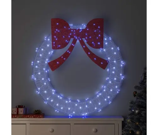 Vainags Ar Led Sloksnes Lukturiem Zila 120 Cm Akrils Vidaxl