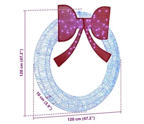 Vainikas Su 150 Led Mėlyna 120 Cm Akrilas