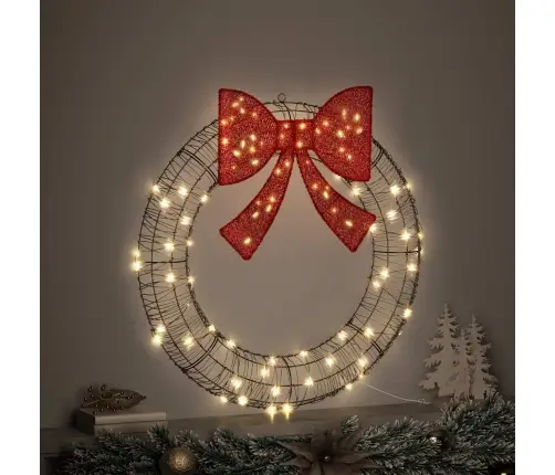 Vainikas Su 80 Led Šilta Balta 91 X 91 X 9 Cm Ratanas