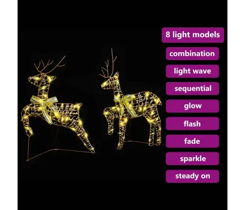 Led Elniai Su 40 Led 2 Pcs Šilta Balta Pet