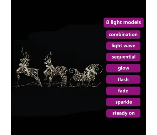 Led Ziemeļbrieži Su 60 Led 3 Pcs Silti Balts Pet Vidaxl
