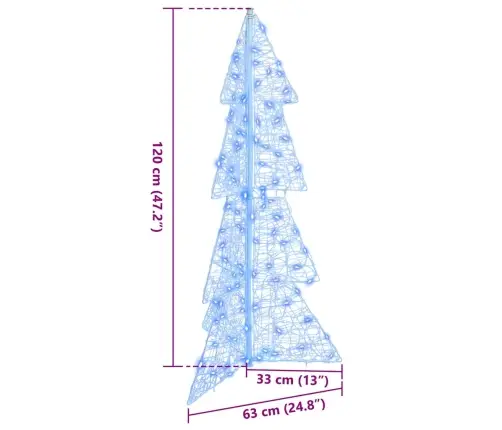 Jõulupuu Koos 100 Led-Iga Sinine 120 Cm Akrüül