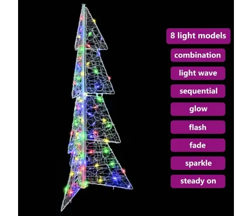 Jõulupuu Koos 100 Led-Iga Mitmevärviline 120 Cm Akrüül