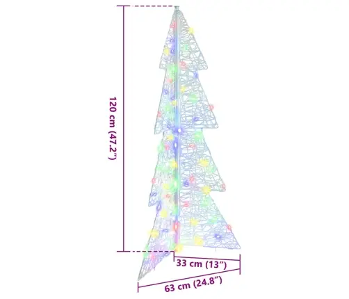 Jõulupuu Koos 100 Led-Iga Mitmevärviline 120 Cm Akrüül