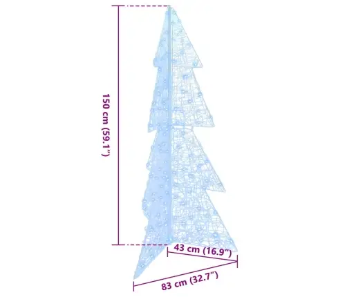 Kalėdų Eglutė Su 160 Led Šaltai Balta 150 Cm Akrilas