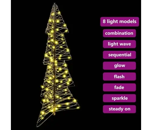 Jõulupuu Koos 100 Led-Iga Soe Valge 120 Cm Rotang