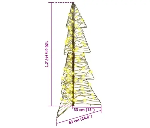Jõulupuu Koos 100 Led-Iga Soe Valge 120 Cm Rotang
