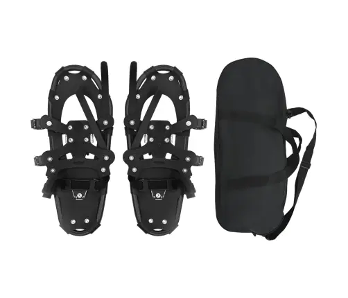 3 In 1 Sniega Kurpes Ar Pārgājienu Nūjām Melna 21 Collas Vidaxl