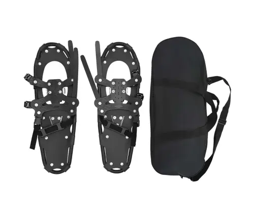 3 In 1 Sniega Kurpes Ar Pārgājienu Nūjām Melna 25 Collas Vidaxl