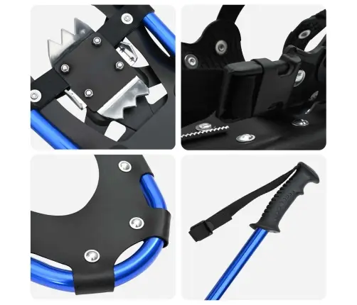 3 In 1 Sniega Kurpes Ar Pārgājienu Nūjām Zila 25 Collas Vidaxl