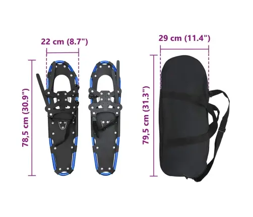 3 Ühes Lumesuusad Sinine Ja Must 30 Tolli Alumiinium Ja Hdpe