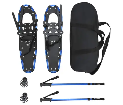 3 In 1 Sniego Batai Su Žygio Lazdelėmis Mėlyna Ir Juoda