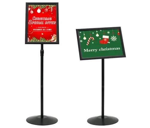 Pedestāla Plakātu Statīvs Melna A3 Alumīnijs Un Pvc Vidaxl