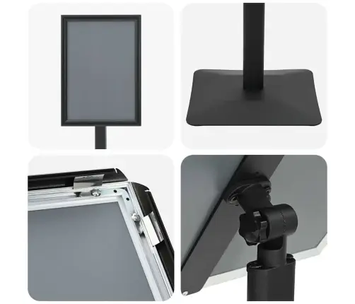 Pedestāla Plakātu Statīvs Melna A3 Alumīnijs Un Pvc Vidaxl