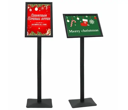 Pedestāla Plakātu Statīvs Melna A3 Alumīnijs Un Pvc Vidaxl