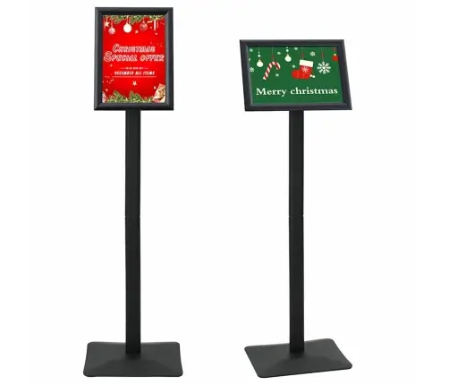 Pedestāla Plakātu Statīvs Melna A4 Alumīnijs Un Pvc Vidaxl