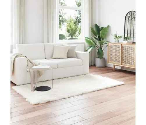 Mākslīgā Aitu Vilna Paklājs Balts 100 X 200 Cm Poliesters Vidaxl